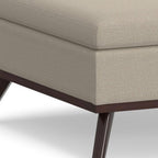 36" Natural And Brown Upholstery Ottoman With Storage