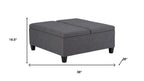 36" Slate Gray And Espresso Upholstery Ottoman With Storage