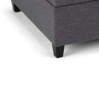36" Slate Gray And Espresso Upholstery Ottoman With Storage