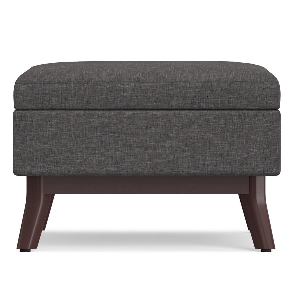 34" Natural And Brown Upholstery Ottoman With Storage