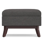 34" Natural And Brown Upholstery Ottoman With Storage