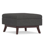 34" Natural And Brown Upholstery Ottoman With Storage