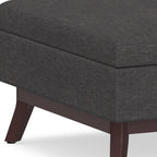 34" Natural And Brown Upholstery Ottoman With Storage
