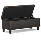 48" Brown And Dark Brown Faux Leather Ottoman With Storage