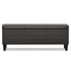 48" Brown And Dark Brown Faux Leather Ottoman With Storage