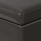 48" Brown And Dark Brown Faux Leather Ottoman With Storage