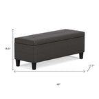48" Brown And Dark Brown Faux Leather Ottoman With Storage