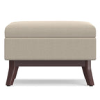 34" Natural And Brown Upholstery Ottoman With Storage
