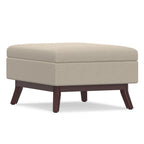 34" Natural And Brown Upholstery Ottoman With Storage