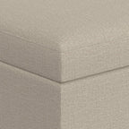 34" Natural And Brown Upholstery Ottoman With Storage