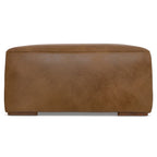 34" Brown Leather Cocktail Ottoman
