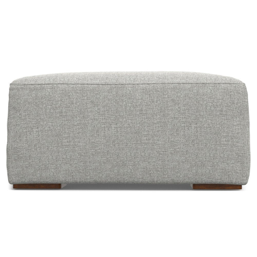 34" Gray and Brown Fabric Cocktail Ottoman