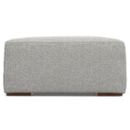 34" Gray and Brown Fabric Cocktail Ottoman