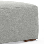 34" Gray and Brown Fabric Cocktail Ottoman