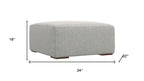 34" Gray and Brown Fabric Cocktail Ottoman