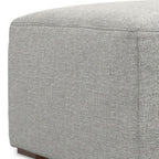34" Gray and Brown Fabric Cocktail Ottoman