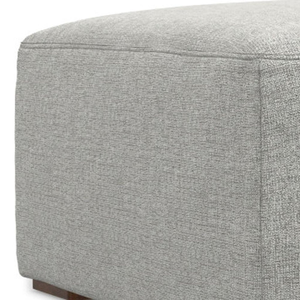 34" Gray and Brown Fabric Cocktail Ottoman