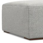 34" Gray and Brown Fabric Cocktail Ottoman