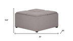 35" Cloud And Dark Brown Upholstery Ottoman With Storage