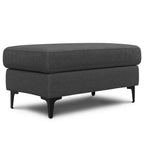 36" Cream And Black Fabric Cocktail Ottoman
