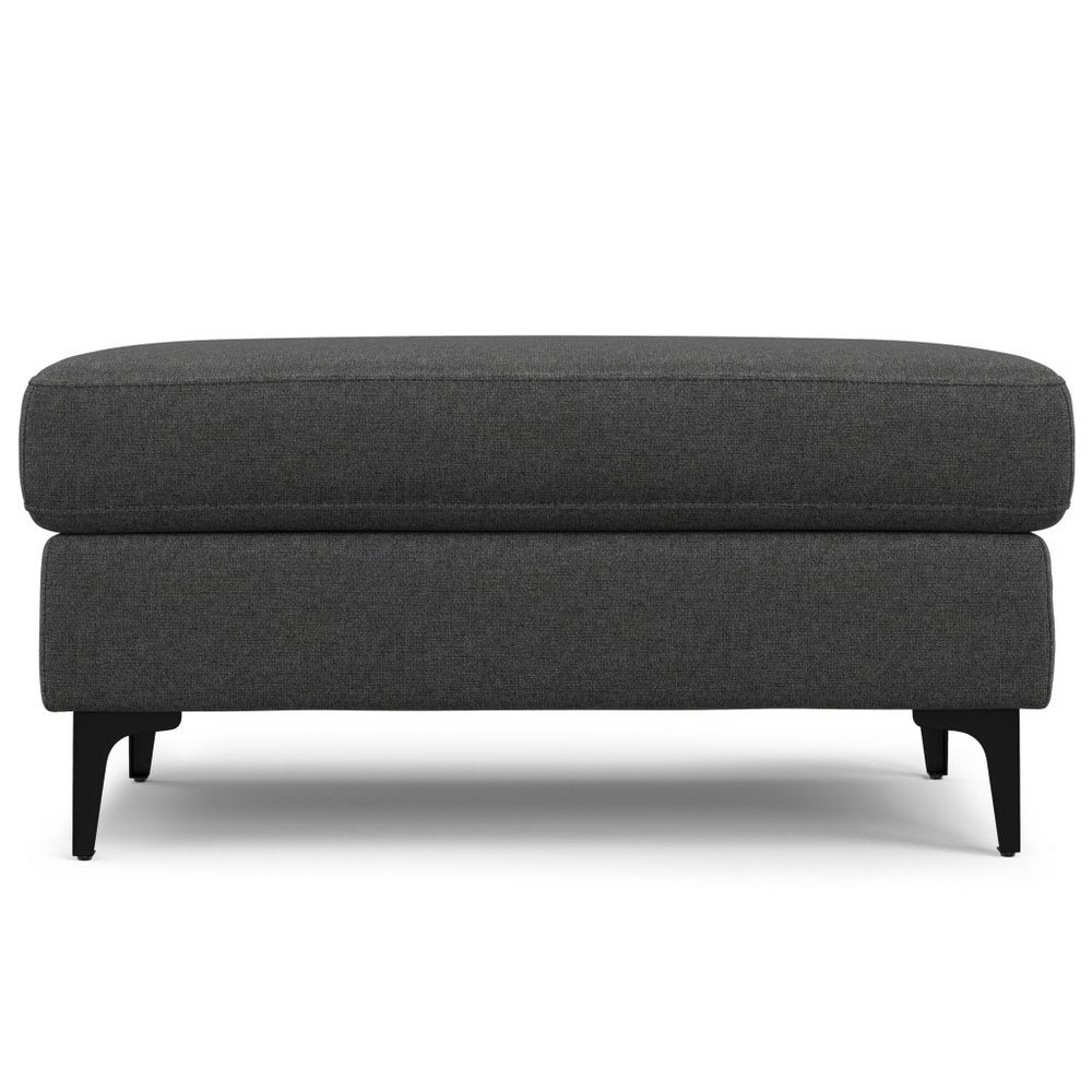 36" Cream And Black Fabric Cocktail Ottoman