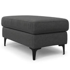 36" Cream And Black Fabric Cocktail Ottoman
