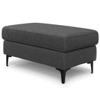 36" Cream And Black Fabric Cocktail Ottoman