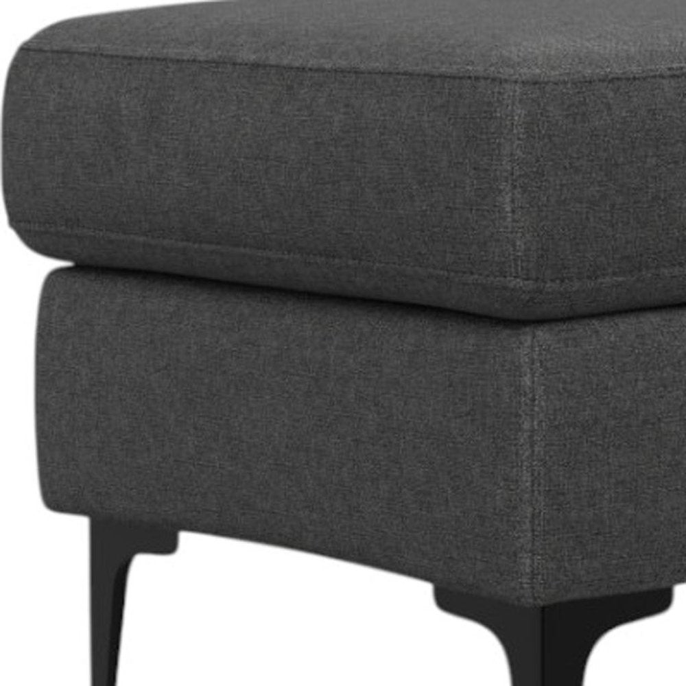 36" Cream And Black Fabric Cocktail Ottoman