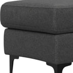 36" Cream And Black Fabric Cocktail Ottoman