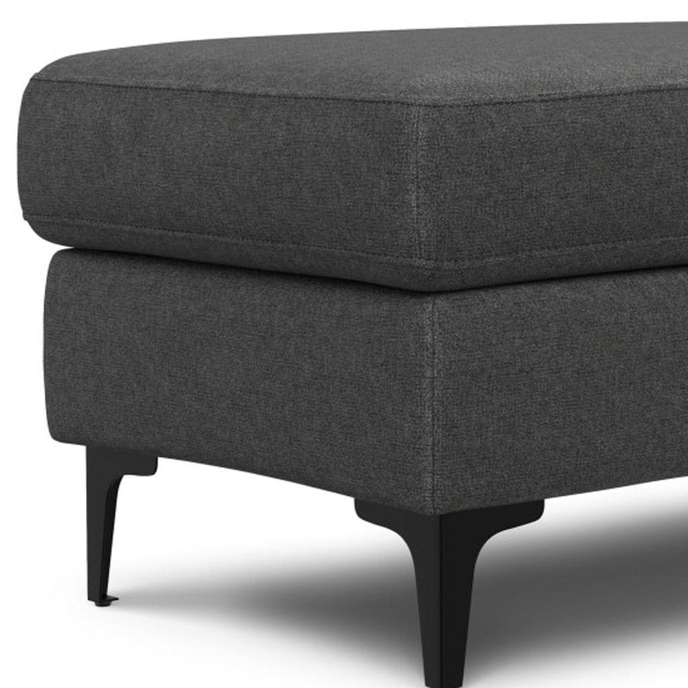 36" Cream And Black Fabric Cocktail Ottoman