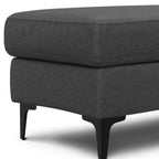 36" Cream And Black Fabric Cocktail Ottoman