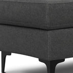 36" Cream And Black Fabric Cocktail Ottoman