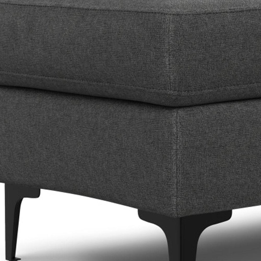 36" Cream And Black Fabric Cocktail Ottoman