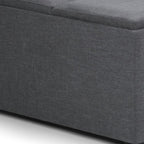 35" Cloud And Dark Brown Upholstery Ottoman With Storage