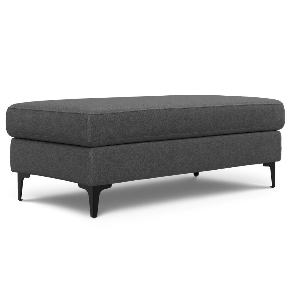 48" Cream And Black Fabric Cocktail Ottoman