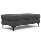 48" Cream And Black Fabric Cocktail Ottoman