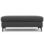 48" Cream And Black Fabric Cocktail Ottoman