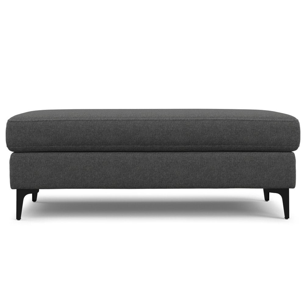 48" Cream And Black Fabric Cocktail Ottoman