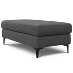 48" Cream And Black Fabric Cocktail Ottoman