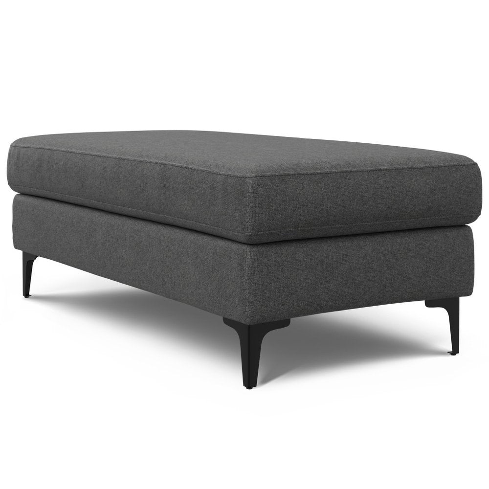 48" Cream And Black Fabric Cocktail Ottoman