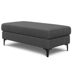 48" Cream And Black Fabric Cocktail Ottoman