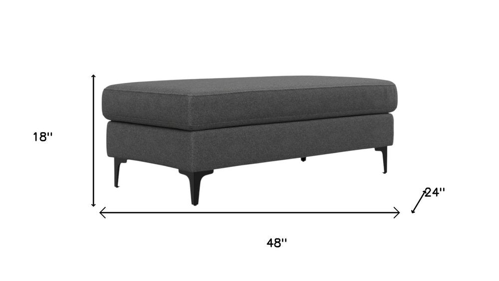 48" Cream And Black Fabric Cocktail Ottoman