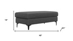 48" Cream And Black Fabric Cocktail Ottoman