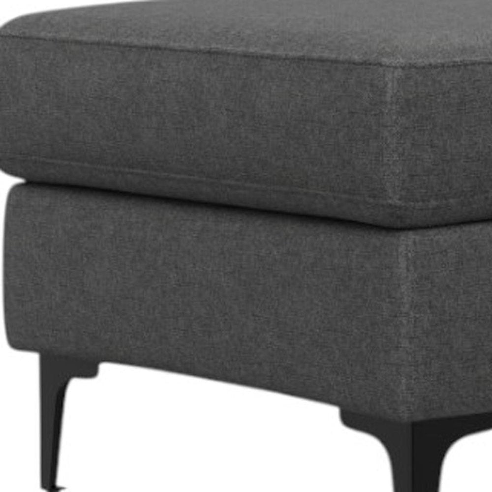 48" Cream And Black Fabric Cocktail Ottoman