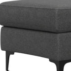 48" Cream And Black Fabric Cocktail Ottoman