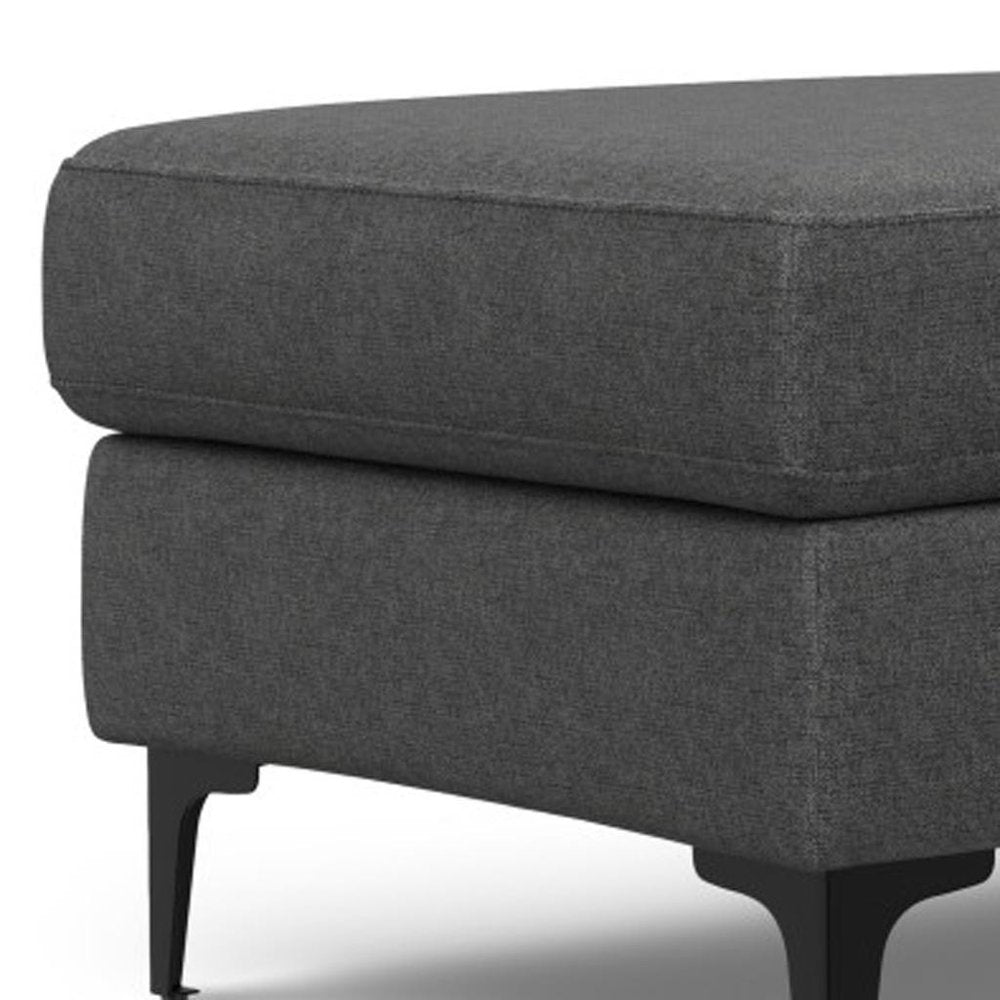 48" Cream And Black Fabric Cocktail Ottoman
