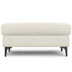 36" Cream And Black Fabric Cocktail Ottoman