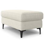 36" Cream And Black Fabric Cocktail Ottoman
