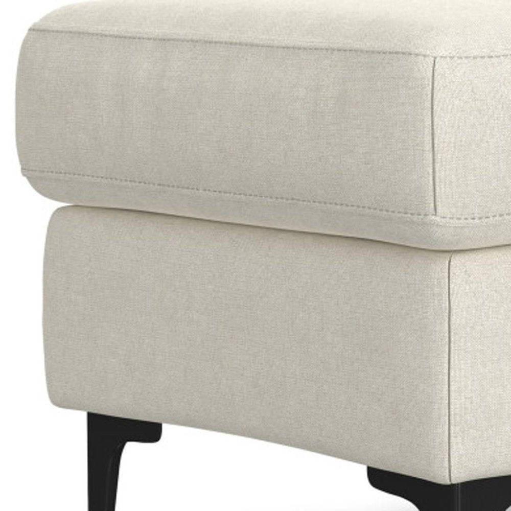 36" Cream And Black Fabric Cocktail Ottoman