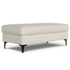 48" Cream And Black Fabric Cocktail Ottoman
